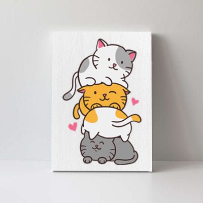 Cat Cats Cute Kitty Pile Anime Kawaii Neko Canvas