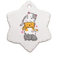 Cat Cats Cute Kitty Pile Anime Kawaii Neko Ceramic Star Ornament