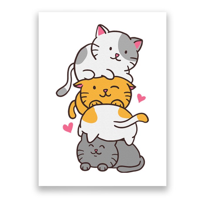 Cat Cats Cute Kitty Pile Anime Kawaii Neko Poster