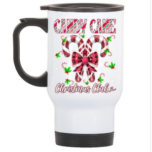 Candy Cane Christmas Club Xmas Lights Coquette Bow Pajama Cool Gift Stainless Steel Travel Mug