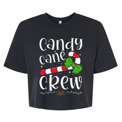 Candy Cane Crew Funny Christmas Candy Lover Xmas Bella+Canvas Jersey Crop Tee