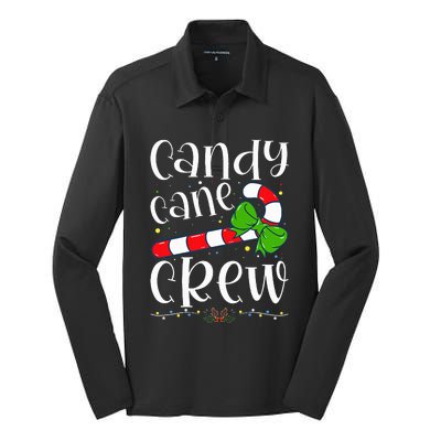 Candy Cane Crew Funny Christmas Candy Lover Xmas Silk Touch Performance Long Sleeve Polo