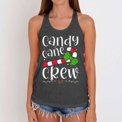 Candy Cane Crew Funny Christmas Candy Lover Xmas Women's Knotted Racerback Tank