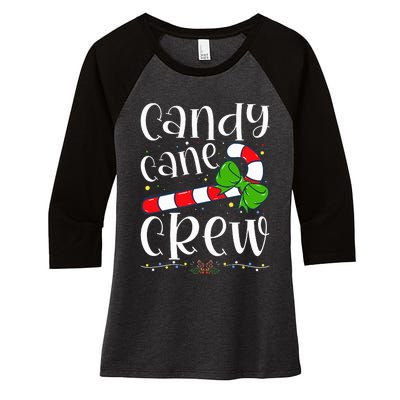 Candy Cane Crew Funny Christmas Candy Lover Xmas Women's Tri-Blend 3/4-Sleeve Raglan Shirt