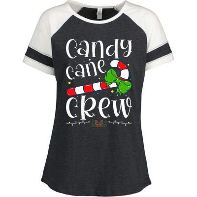 Candy Cane Crew Funny Christmas Candy Lover Xmas Enza Ladies Jersey Colorblock Tee