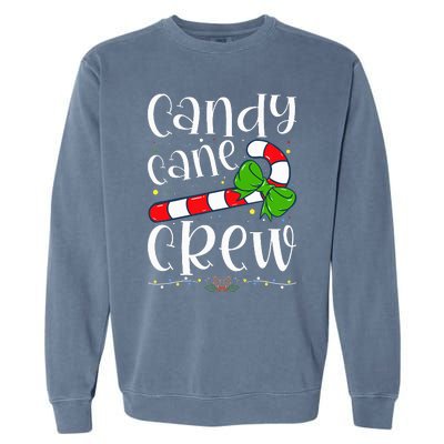 Candy Cane Crew Funny Christmas Candy Lover Xmas Garment-Dyed Sweatshirt