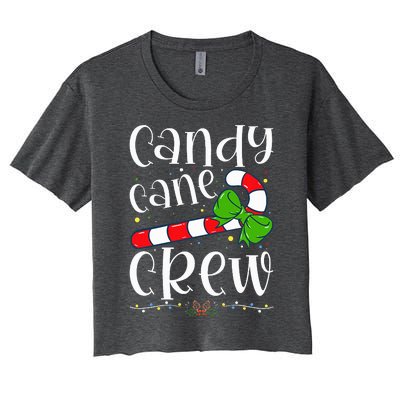 Candy Cane Crew Funny Christmas Candy Lover Xmas Women's Crop Top Tee