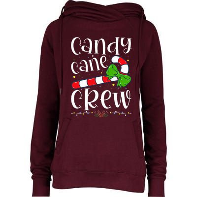 Candy Cane Crew Funny Christmas Candy Lover Xmas Womens Funnel Neck Pullover Hood