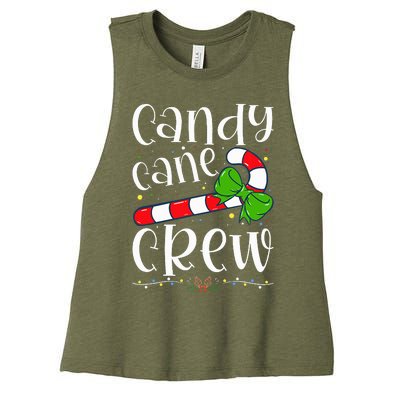 Candy Cane Crew Funny Christmas Candy Lover Xmas Women's Racerback Cropped Tank