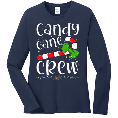 Candy Cane Crew Funny Christmas Candy Lover Xmas Ladies Long Sleeve Shirt