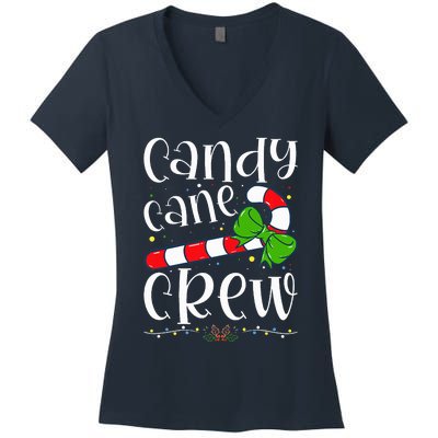 Candy Cane Crew Funny Christmas Candy Lover Xmas Women's V-Neck T-Shirt