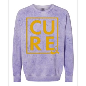 CURE Childhood Cancer Awareness Yellow Gold Ribbon Colorblast Crewneck Sweatshirt