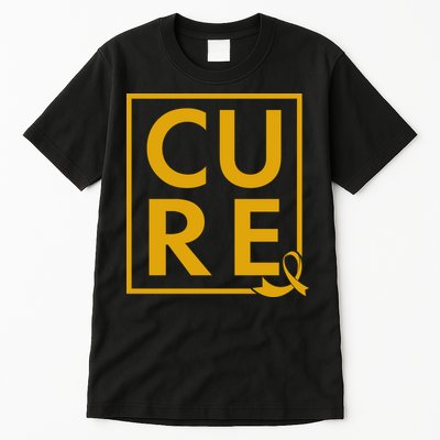 CURE Childhood Cancer Awareness Yellow Gold Ribbon Tall T-Shirt