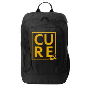 CURE Childhood Cancer Awareness Yellow Gold Ribbon City Backpack