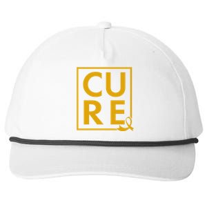 CURE Childhood Cancer Awareness Yellow Gold Ribbon Snapback Five-Panel Rope Hat