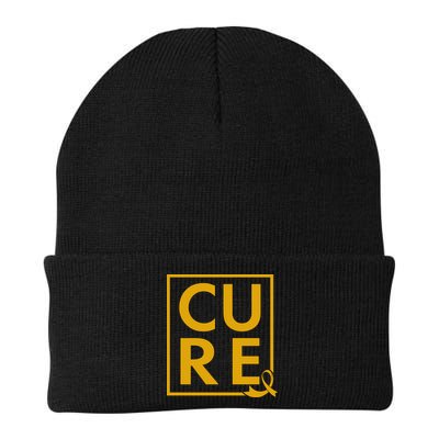 CURE Childhood Cancer Awareness Yellow Gold Ribbon Beanie