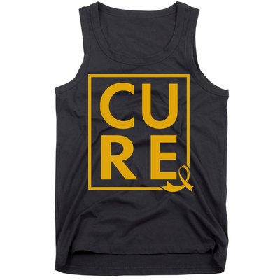 CURE Childhood Cancer Awareness Yellow Gold Ribbon Tank Top
