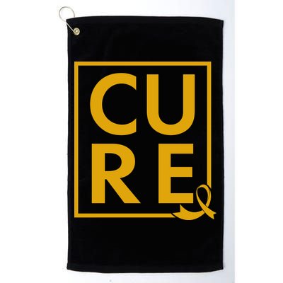 CURE Childhood Cancer Awareness Yellow Gold Ribbon Golf Towel