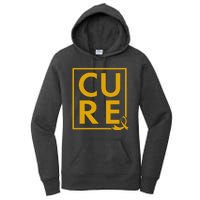 CURE Childhood Cancer Awareness Yellow Gold Ribbon Women's Pullover Hoodie