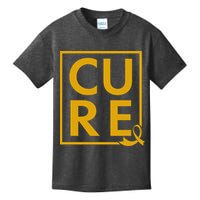 CURE Childhood Cancer Awareness Yellow Gold Ribbon Kids T-Shirt