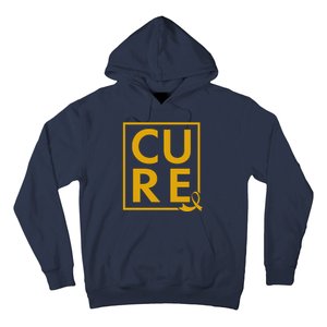 CURE Childhood Cancer Awareness Yellow Gold Ribbon Hoodie