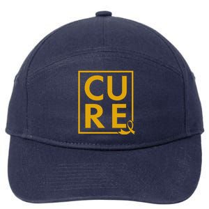 CURE Childhood Cancer Awareness Yellow Gold Ribbon 7-Panel Snapback Hat