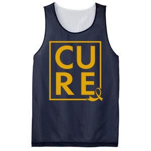 CURE Childhood Cancer Awareness Yellow Gold Ribbon Mesh Reversible Basketball Jersey Tank