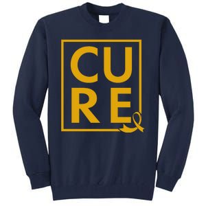 CURE Childhood Cancer Awareness Yellow Gold Ribbon Tall Sweatshirt