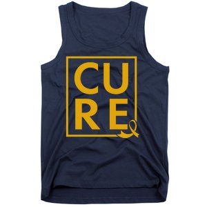 CURE Childhood Cancer Awareness Yellow Gold Ribbon Tank Top