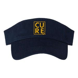 CURE Childhood Cancer Awareness Yellow Gold Ribbon Valucap Bio-Washed Visor