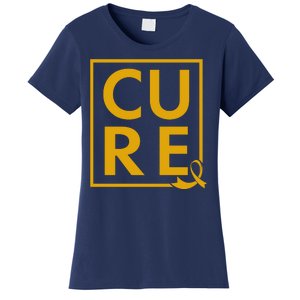 CURE Childhood Cancer Awareness Yellow Gold Ribbon Women's T-Shirt