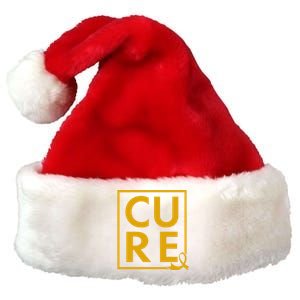 CURE Childhood Cancer Awareness Yellow Gold Ribbon Premium Christmas Santa Hat