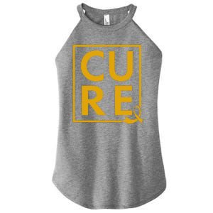 CURE Childhood Cancer Awareness Yellow Gold Ribbon Women's Perfect Tri Rocker Tank