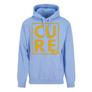 CURE Childhood Cancer Awareness Yellow Gold Ribbon Unisex Surf Hoodie