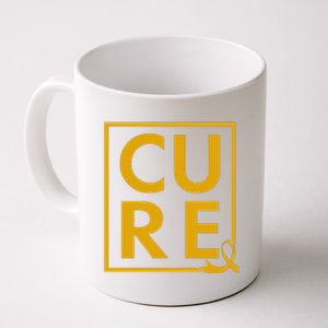 CURE Childhood Cancer Awareness Yellow Gold Ribbon Coffee Mug