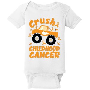 Crush Childhood Cancer Awareness Monster Truck & Gold Ribbon Baby Bodysuit