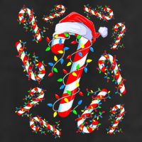 Christmas Candy Cane Santa Lights 7 Panel Mesh Trucker Snapback Hat