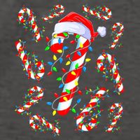 Christmas Candy Cane Santa Lights Vector Backpack