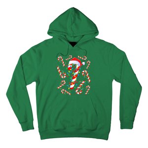 Christmas Candy Cane Santa Lights Hoodie