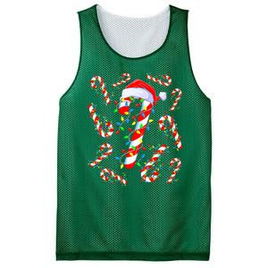 Christmas Candy Cane Santa Lights Mesh Reversible Basketball Jersey Tank