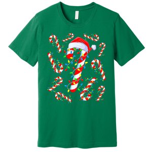 Christmas Candy Cane Santa Lights Premium T-Shirt