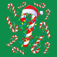 Christmas Candy Cane Santa Lights Baby Bodysuit