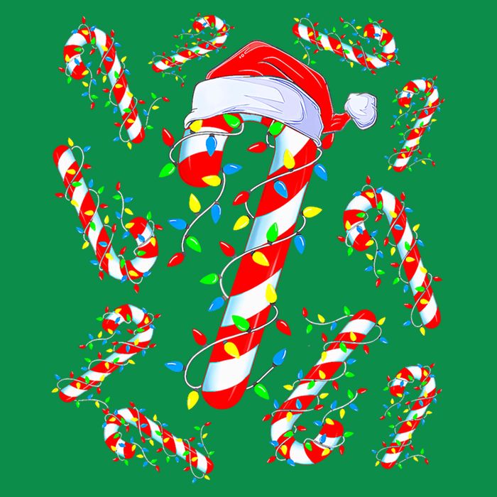 Christmas Candy Cane Santa Lights Baby Bodysuit