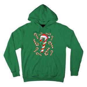 Christmas Candy Cane Santa Lights Tall Hoodie