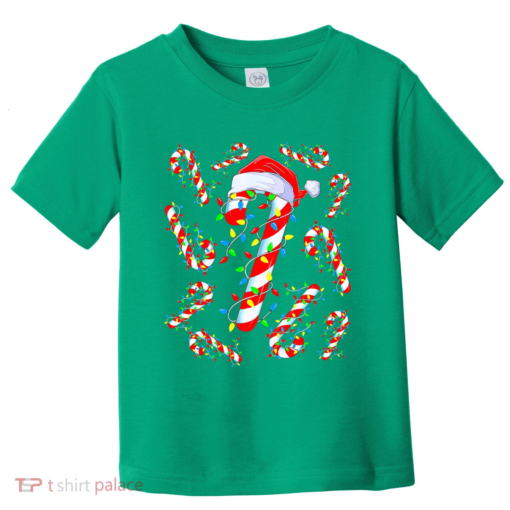 Christmas Candy Cane Santa Lights Toddler T-Shirt