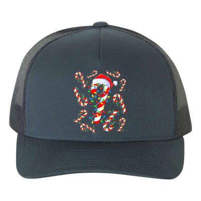 Christmas Candy Cane Santa Lights Yupoong Adult 5-Panel Trucker Hat