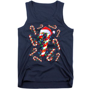 Christmas Candy Cane Santa Lights Tank Top