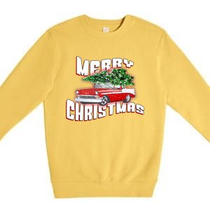 Classic Car Christmas Merry Christmas Premium Crewneck Sweatshirt