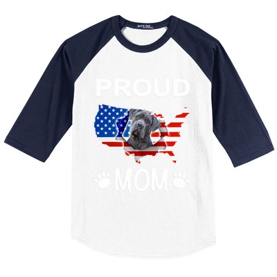 Cane Corso Cane Corso Dog Cane Corso Proud Patriot Mom Gift Baseball Sleeve Shirt