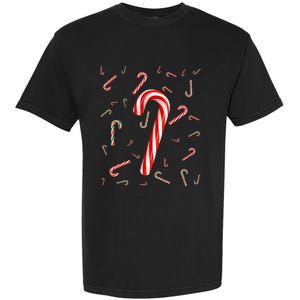 Christmas Candy Cane Santa Hat Xmas Holiday Garment-Dyed Heavyweight T-Shirt